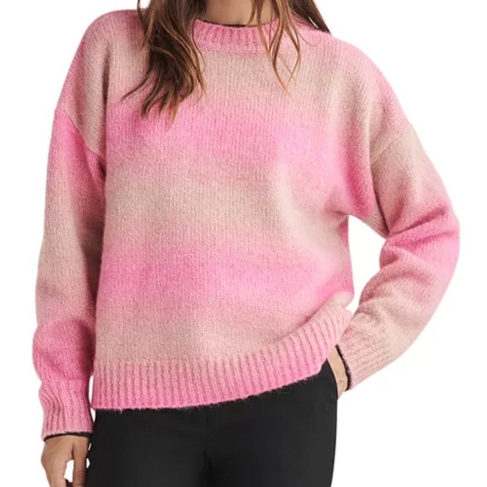 rag & bone Pink Ombre Crew Neck Sweater